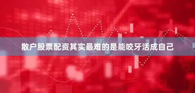 散户股票配资其实最难的是能咬牙活成自己